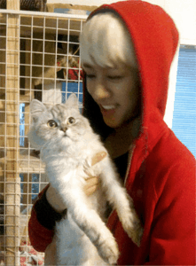 Daehyun and cat | image tagged in gifs | made w/ Imgflip images-to-gif maker