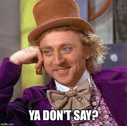 Creepy Condescending Wonka Meme | YA DON'T SAY? | image tagged in memes,creepy condescending wonka | made w/ Imgflip meme maker