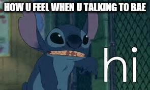 Stitch  | HOW U FEEL WHEN U TALKING TO BAE | image tagged in memes | made w/ Imgflip meme maker