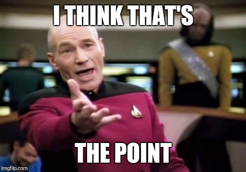 Picard Wtf Meme | I THINK THAT'S THE POINT | image tagged in memes,picard wtf | made w/ Imgflip meme maker
