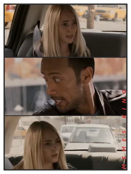 The Rock Driving - Sara Reaction Blank Meme Template