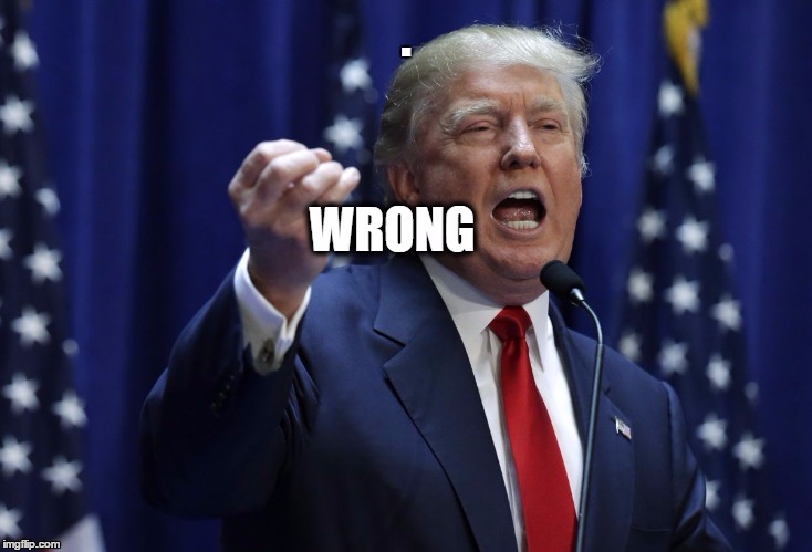 WRONG  | . | image tagged in donald trump | made w/ Imgflip meme maker