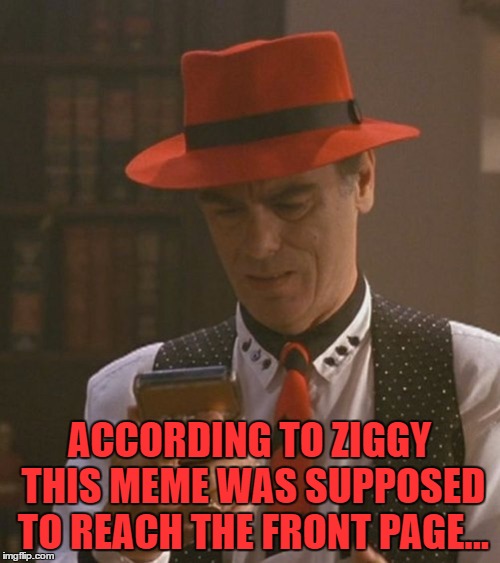 ACCORDING TO ZIGGY THIS MEME WAS SUPPOSED TO REACH THE FRONT PAGE... | made w/ Imgflip meme maker