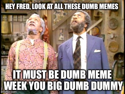Big Dumb Dummy Memes | HEY FRED, LOOK AT ALL THESE DUMB MEMES; IT MUST BE DUMB MEME WEEK YOU BIG DUMB DUMMY | image tagged in big dumb dummy memes | made w/ Imgflip meme maker