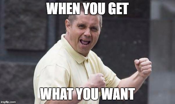 WHEN YOU GET; WHAT YOU WANT | made w/ Imgflip meme maker