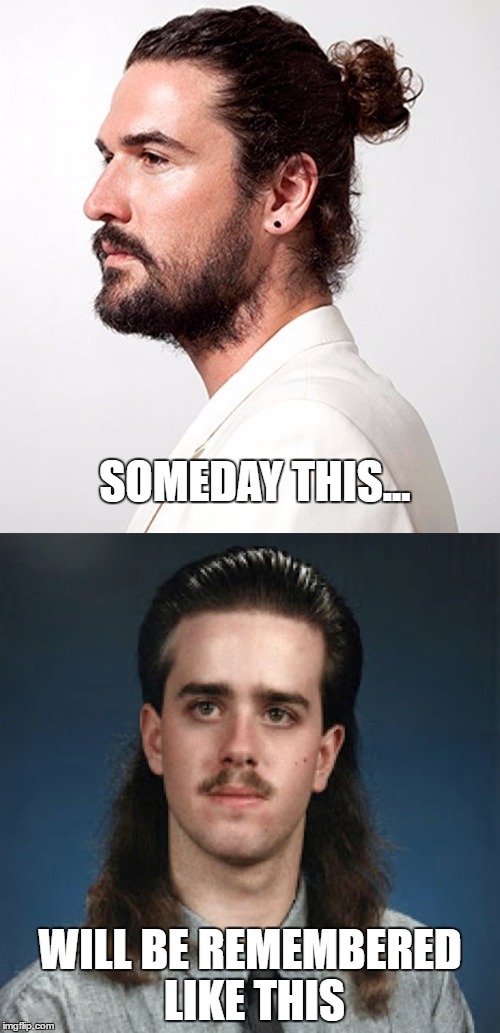 Someday... | SOMEDAY THIS... WILL BE REMEMBERED LIKE THIS | image tagged in man bun,mullet | made w/ Imgflip meme maker