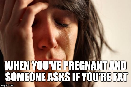 First World Problems Meme | WHEN YOU'VE PREGNANT AND SOMEONE ASKS IF YOU'RE FAT | image tagged in memes,first world problems | made w/ Imgflip meme maker
