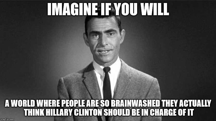 Say No! | IMAGINE IF YOU WILL; A WORLD WHERE PEOPLE ARE SO BRAINWASHED THEY ACTUALLY THINK HILLARY CLINTON SHOULD BE IN CHARGE OF IT | image tagged in hillary clinton,lolz | made w/ Imgflip meme maker