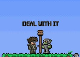 terraria - deal with it | image tagged in terraria,deal with it,funny | made w/ Imgflip meme maker