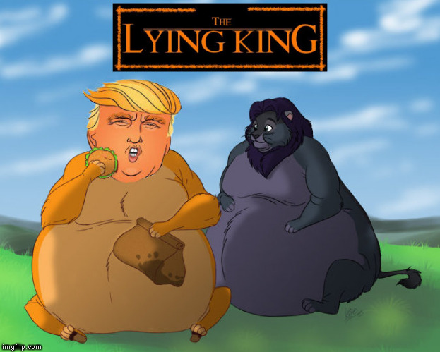 the lying king | image tagged in dumptrump,nevertrump,lion king,hillary clinton 2016,liar,donald trump | made w/ Imgflip meme maker