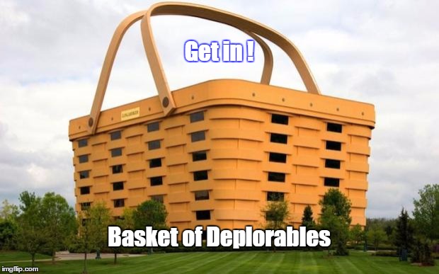 Picnic Basket Building |  Get in ! Basket of Deplorables | image tagged in picnic basket building | made w/ Imgflip meme maker