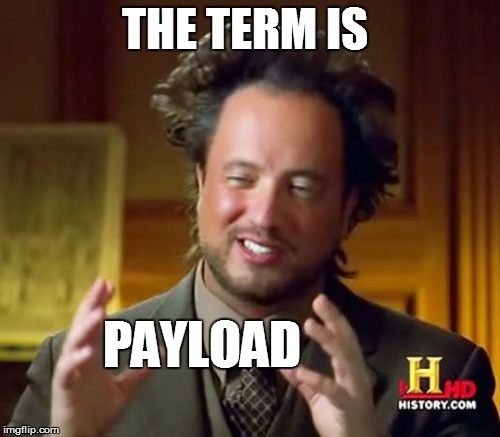 Ancient Aliens Meme | THE TERM IS PAYLOAD | image tagged in memes,ancient aliens | made w/ Imgflip meme maker