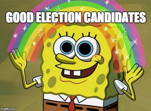 Imagination Spongebob | GOOD ELECTION CANDIDATES | image tagged in memes,imagination spongebob | made w/ Imgflip meme maker