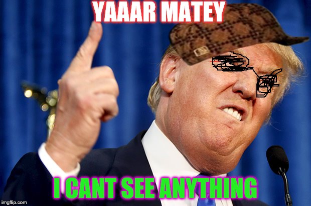 Donald Trump | YAAAR MATEY; I CANT SEE ANYTHING | image tagged in donald trump,scumbag | made w/ Imgflip meme maker