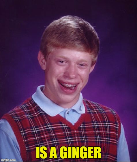 Bad Luck Brian Meme | IS A GINGER | image tagged in memes,bad luck brian | made w/ Imgflip meme maker
