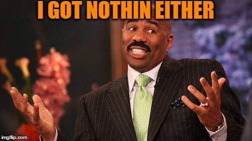 Steve Harvey Meme | I GOT NOTHIN EITHER | image tagged in memes,steve harvey | made w/ Imgflip meme maker