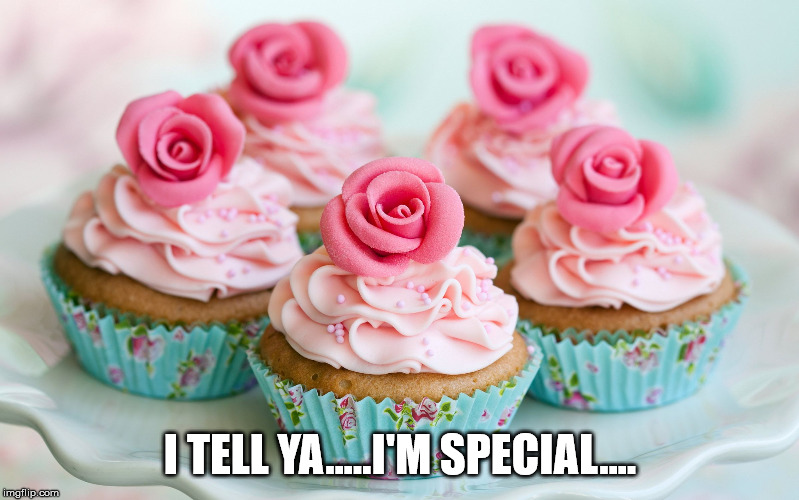 Cupcakes | I TELL YA.....I'M SPECIAL.... | image tagged in cupcakes | made w/ Imgflip meme maker
