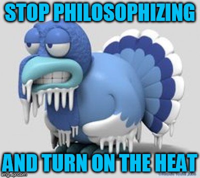 STOP PHILOSOPHIZING AND TURN ON THE HEAT | made w/ Imgflip meme maker