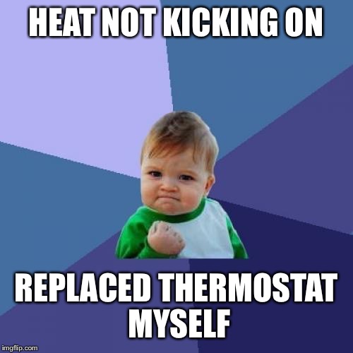 My father, Jack of all trades,  wanted sons.... He got 4 daughters. (And one son) | HEAT NOT KICKING ON; REPLACED THERMOSTAT MYSELF | image tagged in memes,success kid | made w/ Imgflip meme maker