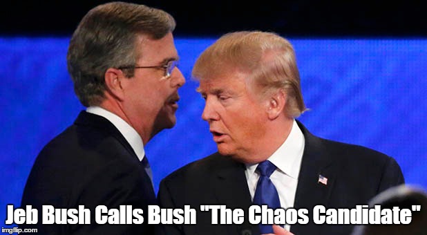 Jeb Bush Calls Bush "The Chaos Candidate" | made w/ Imgflip meme maker