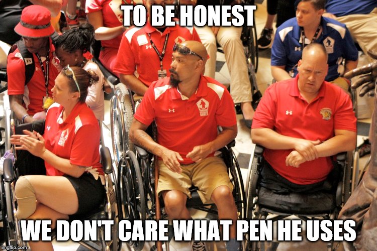 TO BE HONEST WE DON'T CARE WHAT PEN HE USES | made w/ Imgflip meme maker