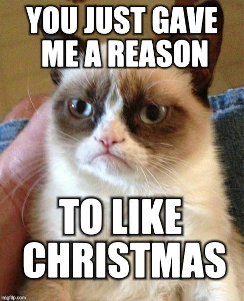 Grumpy Cat Meme | YOU JUST GAVE ME A REASON TO LIKE CHRISTMAS | image tagged in memes,grumpy cat | made w/ Imgflip meme maker