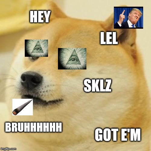 Doge | HEY; LEL; SKLZ; BRUHHHHHH; GOT E'M | image tagged in memes,doge | made w/ Imgflip meme maker