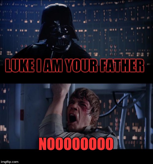 Star Wars No | LUKE I AM YOUR FATHER; NOOOOOOOO | image tagged in memes,star wars no | made w/ Imgflip meme maker