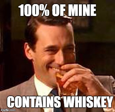 100% OF MINE CONTAINS WHISKEY | made w/ Imgflip meme maker