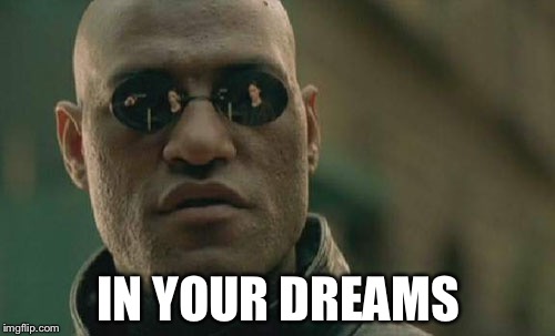 Matrix Morpheus Meme | IN YOUR DREAMS | image tagged in memes,matrix morpheus | made w/ Imgflip meme maker