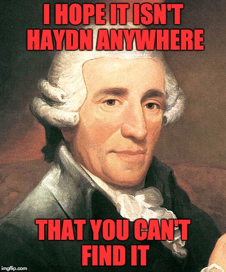 I HOPE IT ISN'T HAYDN ANYWHERE THAT YOU CAN'T FIND IT | made w/ Imgflip meme maker