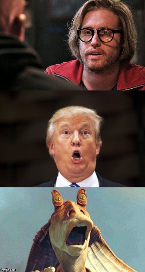 High Quality Jar Jar Trump vs TJ Miller Blank Meme Template