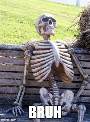 Waiting Skeleton | BRUH | image tagged in memes,waiting skeleton | made w/ Imgflip meme maker