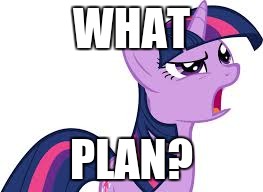 twilight confused | WHAT PLAN? | image tagged in twilight confused | made w/ Imgflip meme maker