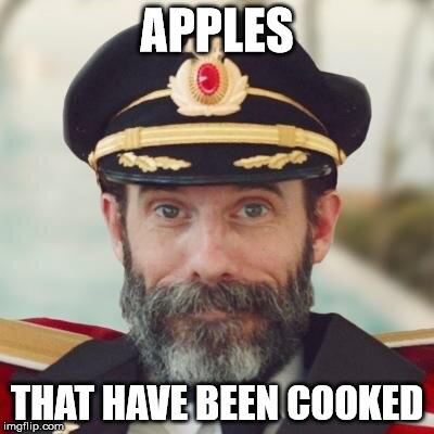 obvious | APPLES THAT HAVE BEEN COOKED | image tagged in obvious | made w/ Imgflip meme maker
