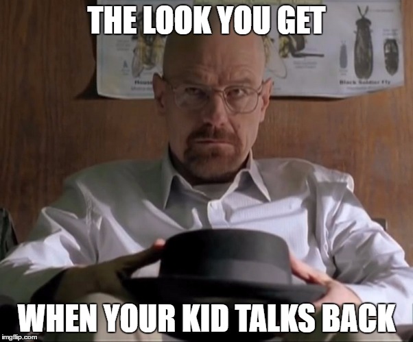 Breaking Bad | THE LOOK YOU GET; WHEN YOUR KID TALKS BACK | image tagged in breaking bad | made w/ Imgflip meme maker