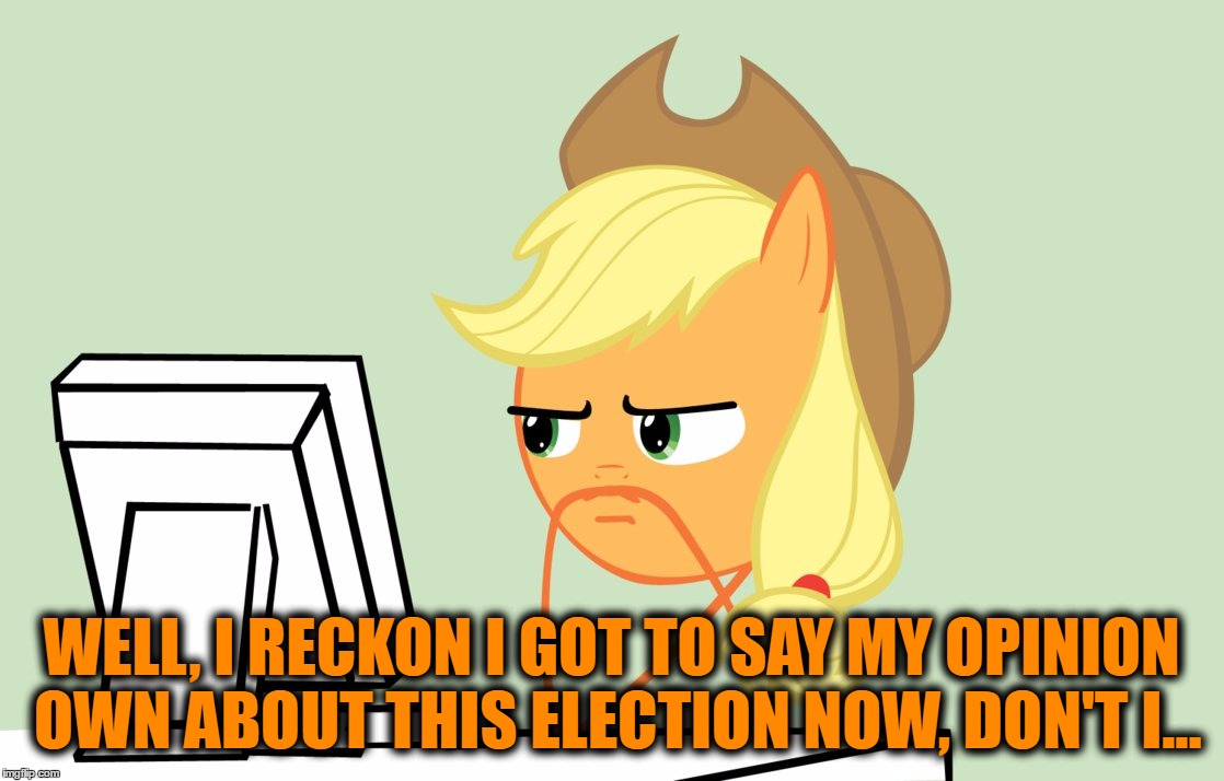 WELL, I RECKON I GOT TO SAY MY OPINION OWN ABOUT THIS ELECTION NOW, DON'T I... | made w/ Imgflip meme maker