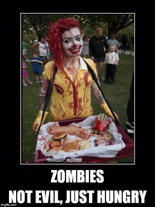 She's lovin it | ZOMBIES; NOT EVIL, JUST HUNGRY | image tagged in zombies,hungry,cute | made w/ Imgflip meme maker