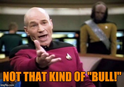 Picard Wtf Meme | NOT THAT KIND OF "BULL!" | image tagged in memes,picard wtf | made w/ Imgflip meme maker