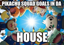 Pikachu Squad Goals | PIKACHU SQUAD GOALS IN DA HOUSE | image tagged in pikachu squad goals | made w/ Imgflip meme maker