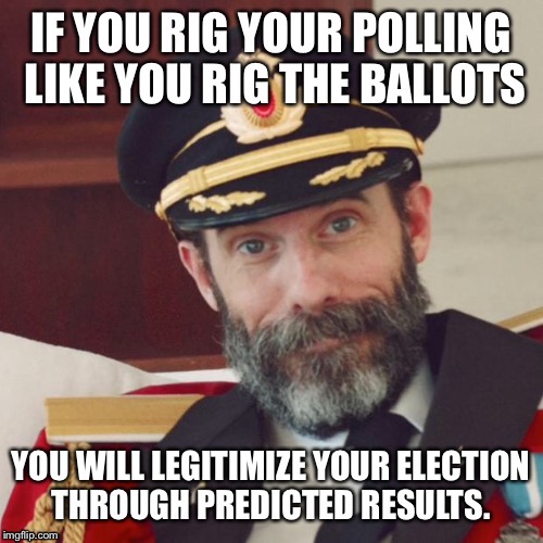 . | image tagged in memes,captain obvious,polls rigged,election rigged | made w/ Imgflip meme maker