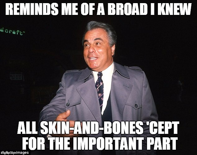 REMINDS ME OF A BROAD I KNEW ALL SKIN-AND-BONES 'CEPT FOR THE IMPORTANT PART | made w/ Imgflip meme maker