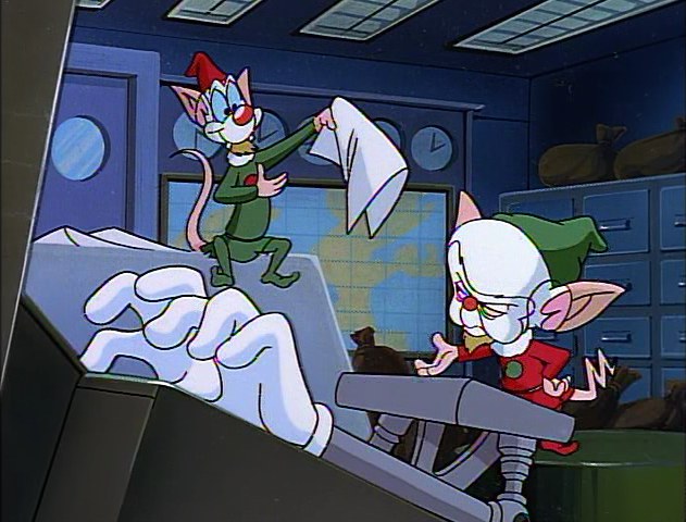 High Quality PInky and the brain christmas Blank Meme Template