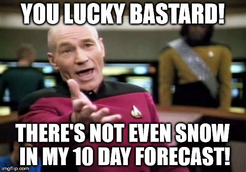 Picard Wtf Meme | YOU LUCKY BASTARD! THERE'S NOT EVEN SNOW IN MY 10 DAY FORECAST! | image tagged in memes,picard wtf | made w/ Imgflip meme maker