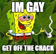 Weed | IM GAY; GET OFF THE CRACK | image tagged in weed | made w/ Imgflip meme maker