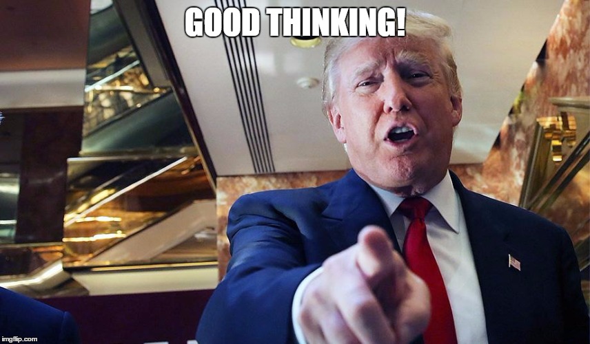Trump I Want You | GOOD THINKING! | image tagged in trump burn | made w/ Imgflip meme maker