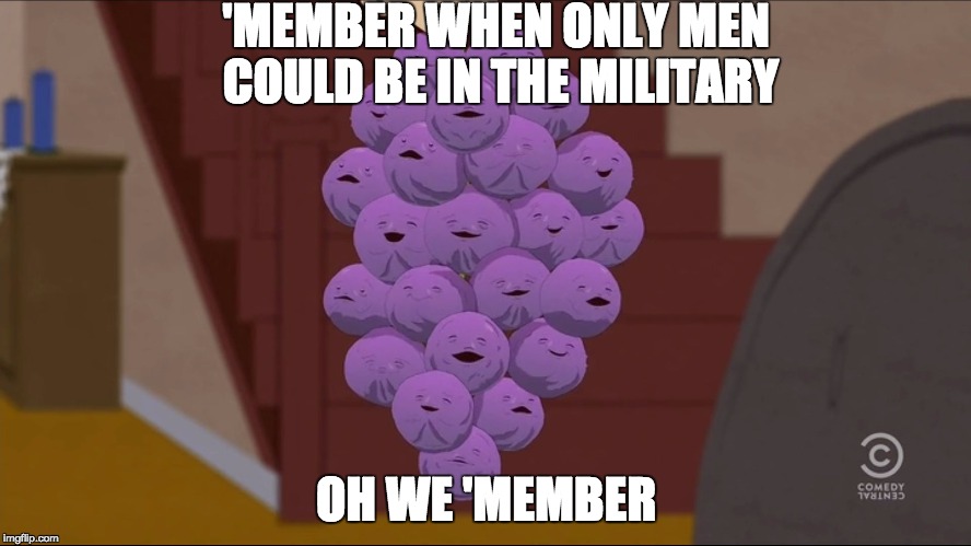 Member Berries | 'MEMBER WHEN ONLY MEN COULD BE IN THE MILITARY; OH WE 'MEMBER | image tagged in memes,member berries | made w/ Imgflip meme maker