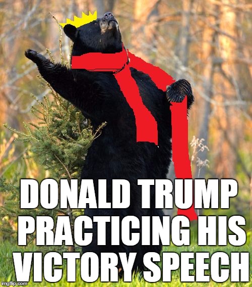 Prepare thyself for battle,  o ye peasants! | DONALD TRUMP PRACTICING HIS VICTORY SPEECH | image tagged in drama queen | made w/ Imgflip meme maker