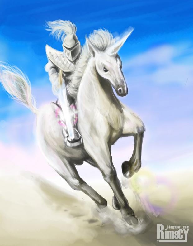 White Knight Unicorn Blank Meme Template
