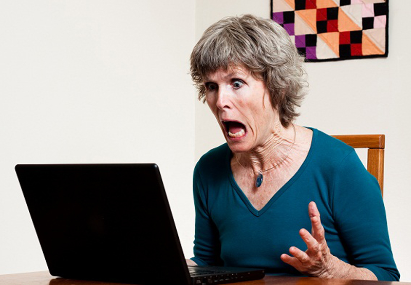 High Quality Mom frustrated at laptop Blank Meme Template